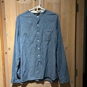 RRL Double RL Ralph Lauren Band Mandarin Collar Chambray Shirt